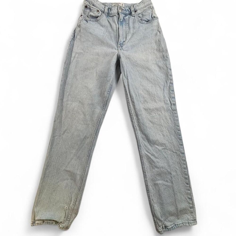 Abercrombie & Fitch 90s Straight Leg Jeans Womens 28 Light Wash High Rise Denim